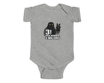 Kies nummer 3 Milord Guard Ogre babyshower met print voor baby's