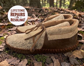 Ręcznie robione mokasyny ze skóry licowej | Botki z jeleniej skóry, z podwójną podeszwą | Buty skórzane na zamówienie