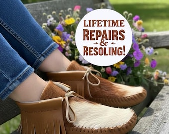 Custom Customer Order | Hair-On Hide Moccasins Boots with Liner