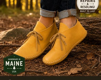 Custom Leather Moccasins | Handmade Deerskin, Buckskin, Calf Leather Shoes | Wide Toe Box | Minimalist Footwear | Natural Shoes