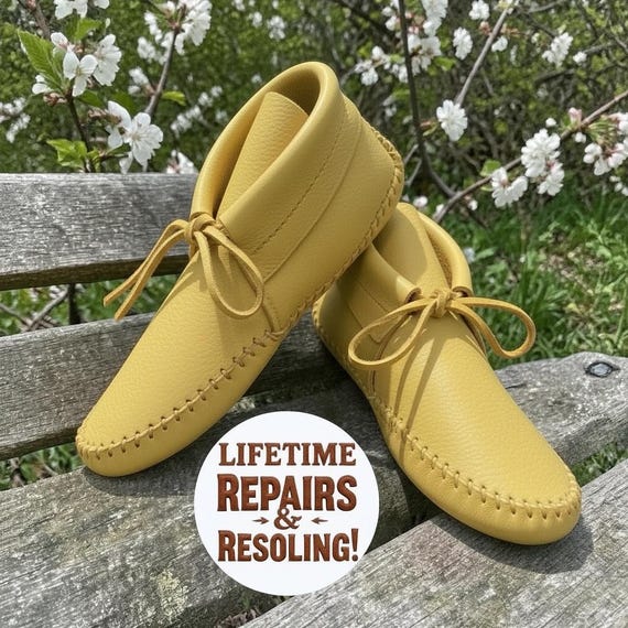 Handmade Deerskin Moccasins, Double Sole Ankle Boots, Custom Leather Shoes