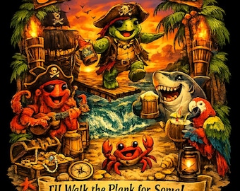Camiseta pirata de Sea Turtle Rum Co / Camiseta divertida para beber en la playa