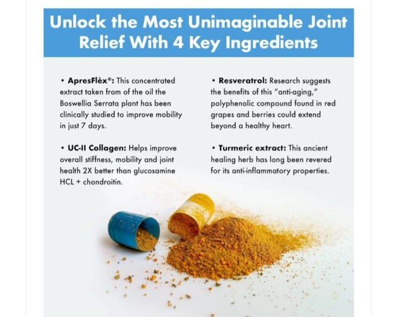 1 PACK Instaflex Advanced Joint Support Supplement - Turmeric, Resveratrol, Boswellia Serrata Extract, BioPerine, UC-II Collagen- 30 Count bild 2