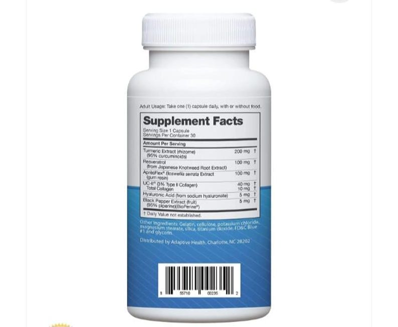 1 PACK Instaflex Advanced Joint Support Supplement - Turmeric, Resveratrol, Boswellia Serrata Extract, BioPerine, UC-II Collagen- 30 Count bild 4