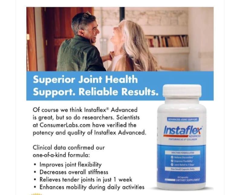 1 PACK Instaflex Advanced Joint Support Supplement - Turmeric, Resveratrol, Boswellia Serrata Extract, BioPerine, UC-II Collagen- 30 Count bild 3