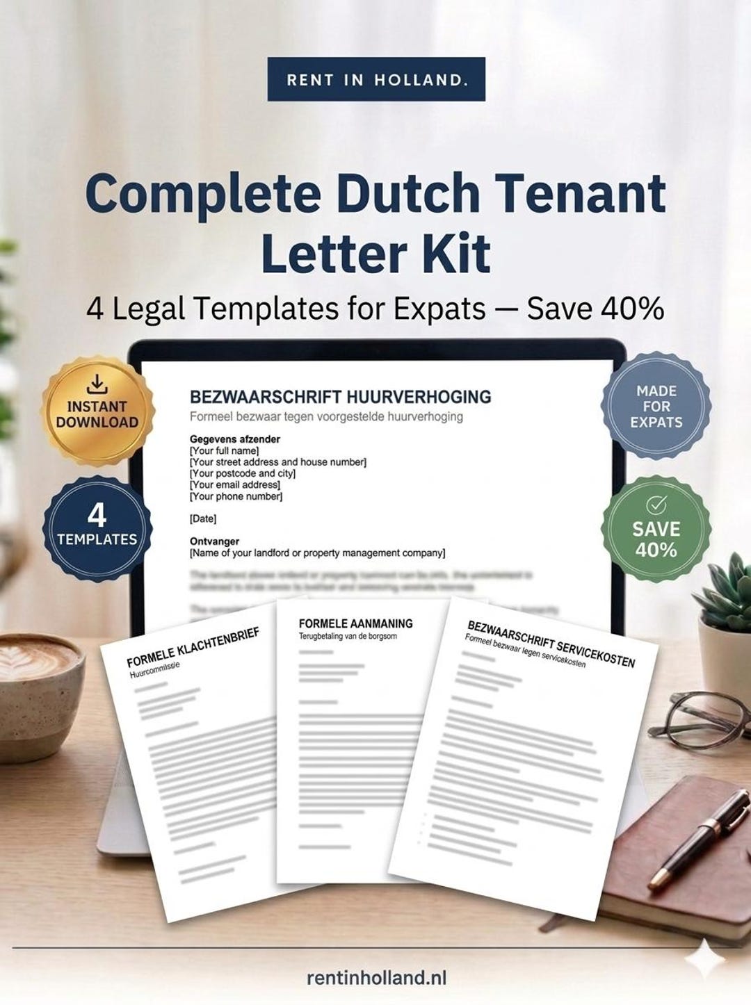 Dutch Tenant Legal Letter Template Bundle for Expats (rent Increase ...