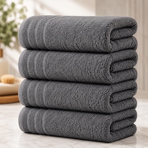 Extra Large Cotton  Bath Towels 4 Pack, Quick Dry Absorbent (30x60")