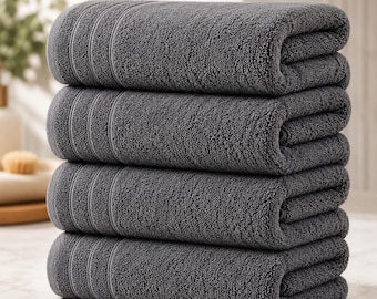 Extra Large Cotton  Bath Towels 4 Pack, Quick Dry Absorbent (30x60")