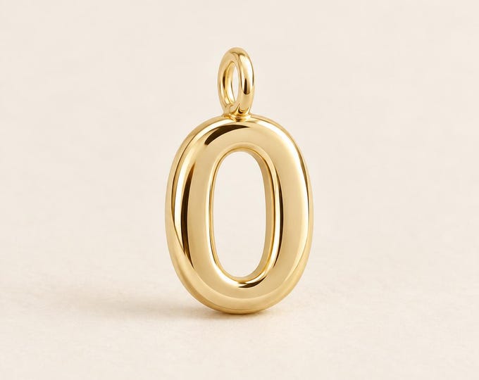 Solid Gold Number Charm, Personalized Number Pendant, Lucky Number Charm, Birthday Number Jewelry, 8K 14K Gold Charm Gift
