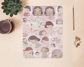 Funda con soporte para iPad Yoshimoto Nara para iPad Pro 13, 12 y 11 pulgadas, iPad Air 13", iPad Air 5 y 4, iPad 10 y 9 pulgadas. Funda protectora con ranura para lápiz.