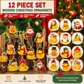 Mini Wooden Duck Christmas Ornaments Set of 12 \u2013 Cute Holiday Duck Decorations for Christmas Tree, Rustic Wooden Hanging Ornaments cruise