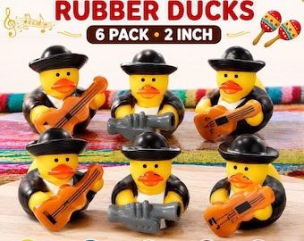 6pc Mariachi Band Rubber Ducks – 2” Fiesta Duck Set