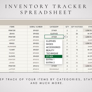 Inventory Tracker Excel Template | Stock Management Spreadsheet | Small ...