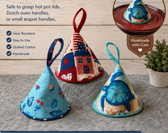 Set of 2 Handmade Pot Holders cone Shape