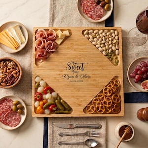 Personalized Charcuterie Board Wedding Gift, Custom Cutting Board for Couple, Engraved Serving Board, Newlywed Gift, Cheese Board Gift