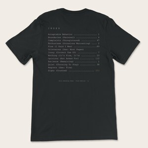 Rolig övertänkande t-shirt | Illustrerad t-shirt med indexeringssystem | Torr humor, administratörspresent för män
