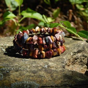 Handmade Wrap Mookaite Jasper Stone Slinky Healing Jewelry Braclet