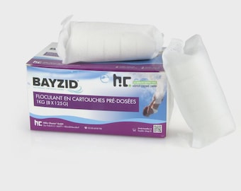 8 Cartouches de floculant clarifiant pré-dosées BAYZID® de 1 KG (8x 125g) piscine - chlore - galet