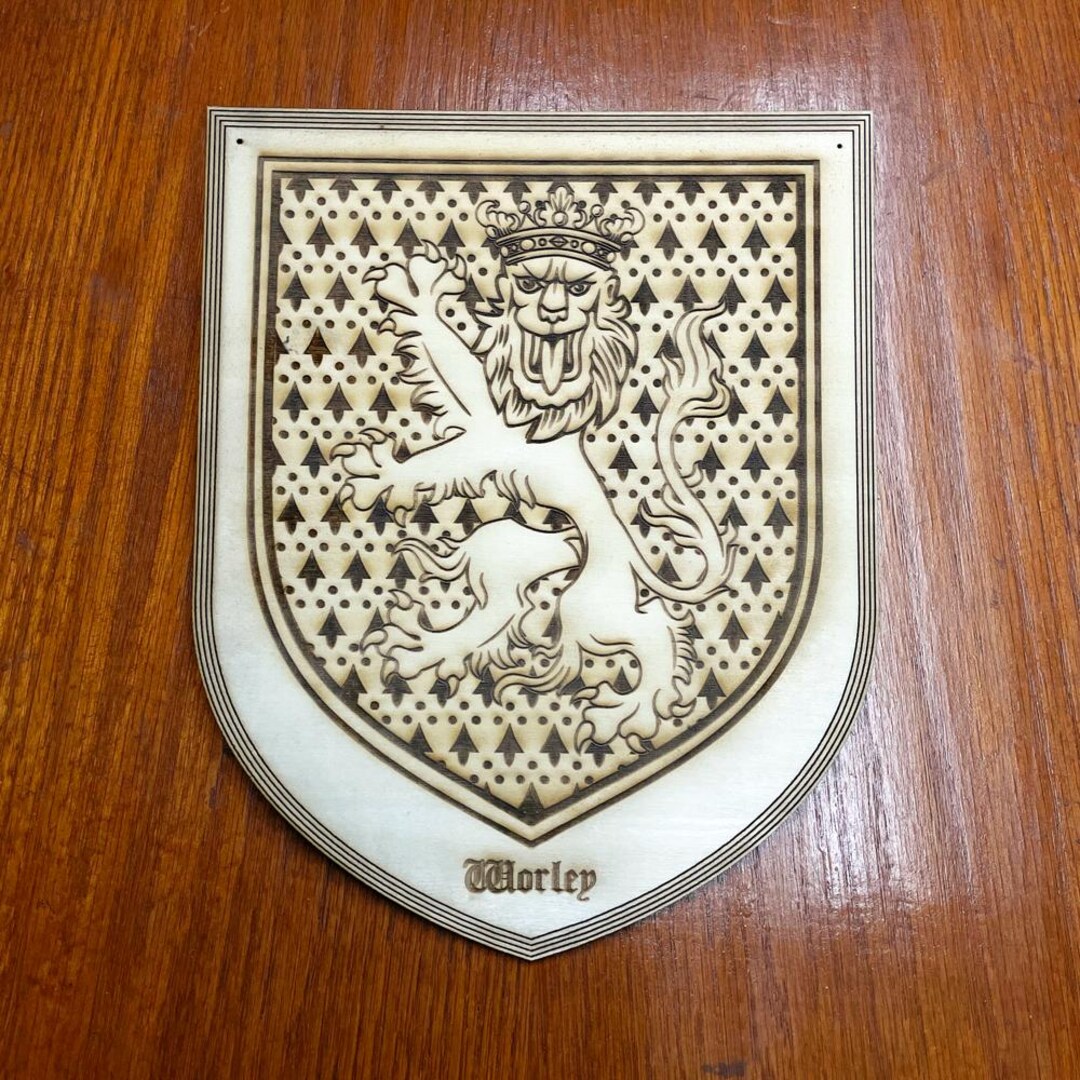 Coat of Arm Shield Design Your Own Family Crest Natural Birch Wood 10x8 ...