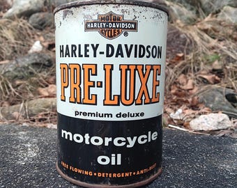 Vintage Harley Davidson Pre-Luxe Motorcycle Motor Oil Quart Can Sealed Full OEM