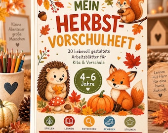 Herbst Arbeitsblätter für Vorschule & Kita | Lernheft PDF für Kinder 4–6 Jahre