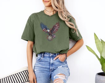 Camiseta con diseño de águila calva para la celebración del 250 aniversario, Semiquincentenario de EE. UU. 1776 - 2026, Camiseta unisex para el 4 de julio de la Independencia de Estados Unidos