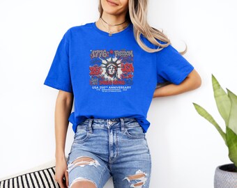 Camiseta unisex conmemorativa del 250 aniversario de Estados Unidos (1776-2026), diseño patriótico de la Estatua de la Libertad y grafiti para el 4 de julio.