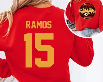 Camiseta Sergio Ramos 15 / Camiseta de la selección española / Camiseta de fútbol / Regalo para defensa / Ropa española 2026
