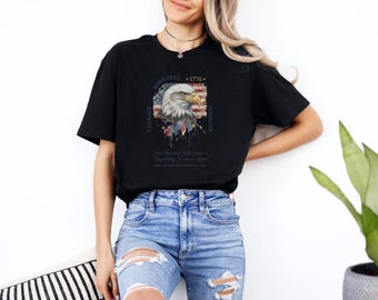 Bald Eagle Portrait Design, Courage Born Free Strength 1776 Graphic Tee, 250 Years 2026 USA July 4th American Independence Unisex T-Shirt