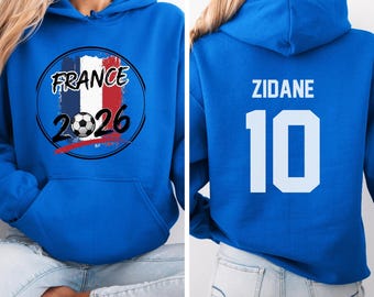 Camiseta de Zidane 10 de Francia, Sudadera retro de fútbol francés, Sudadera para el Mundial 2026, Suéter de fútbol Zizou, Regalo deportivo de Les Bleus