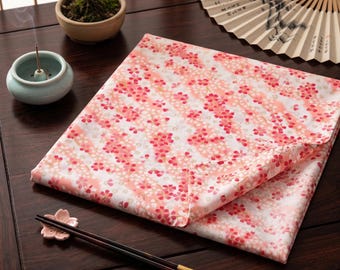 Pink & Red Cherry Blossom Diagonal Print | Premium Cotton Fabric | Fast US Shipping | Exclusive Pre-Cut 2.36 Yard Piece