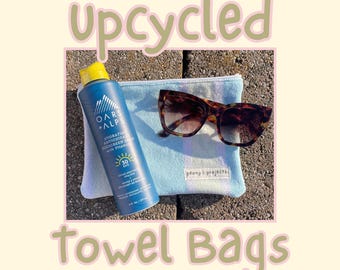 Bolsas de toallas hechas a mano con materiales reciclados para la playa / Bolsa para traje de baño