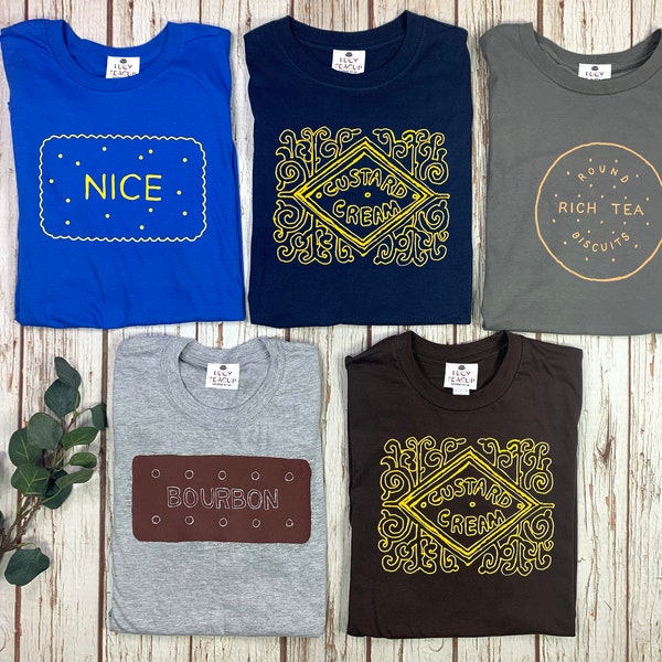 Men's t-shirt. Biscuit lover tee. Casual clothing. Gifts for him. Unisex Fit Custard cream, Bourbon, Nice, Rich tea