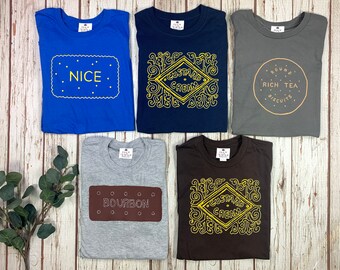 Men's t-shirt. Biscuit lover tee. Casual clothing. Gifts for him. Unisex Fit Custard cream, Bourbon, Nice, Rich tea