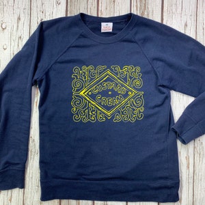 Custard Cream Biscuit Sweatshirt. Navy Blue top, biscuit lover clothing. Crew sweater