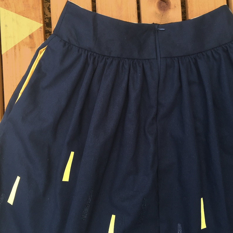 plus sizes made to order with pockets Black Handmade Skirt- sun beam pattern- Ladies clothing Limited edition!
