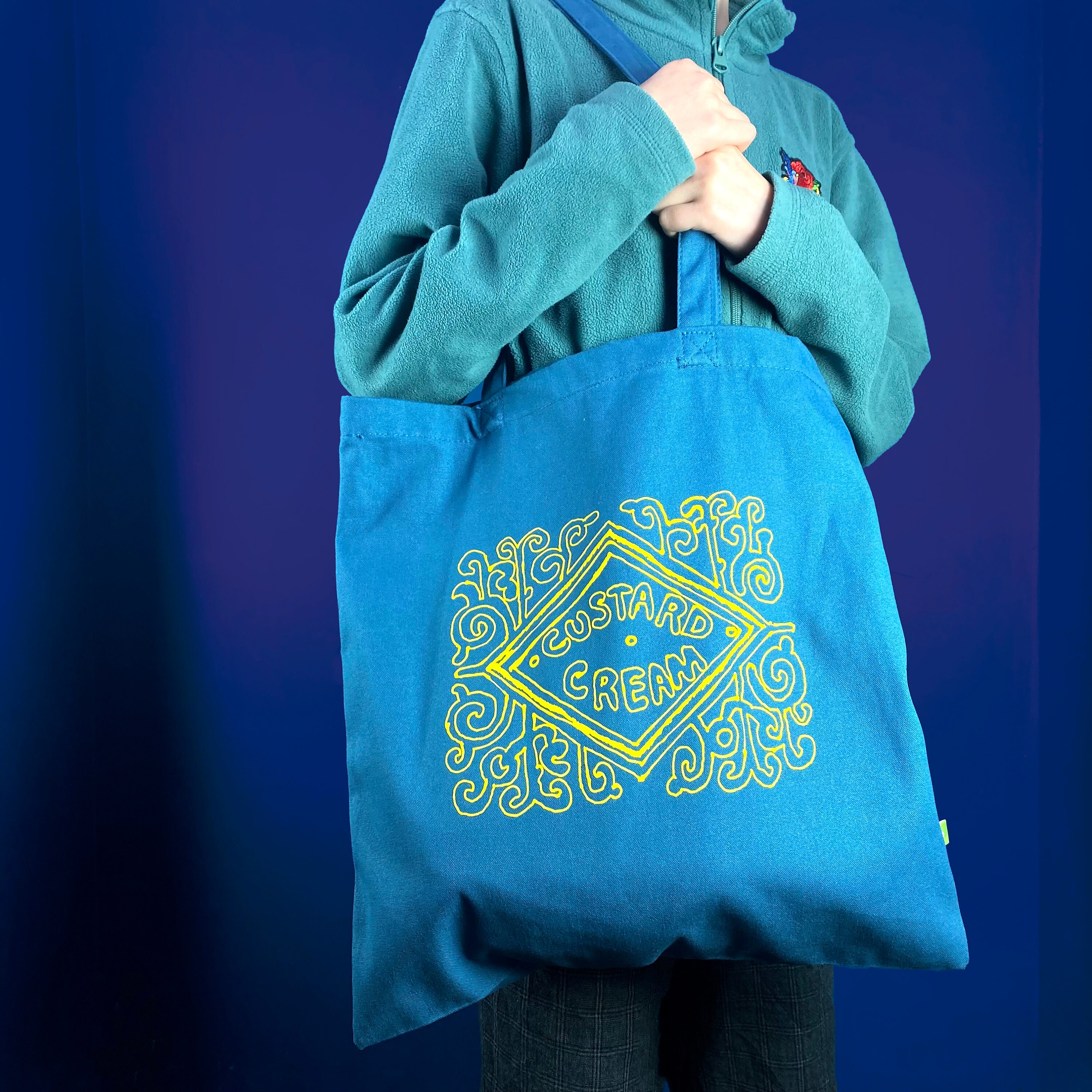 Organic Cotton Biscuit Tote Bag. Custard Cream, Bourbon