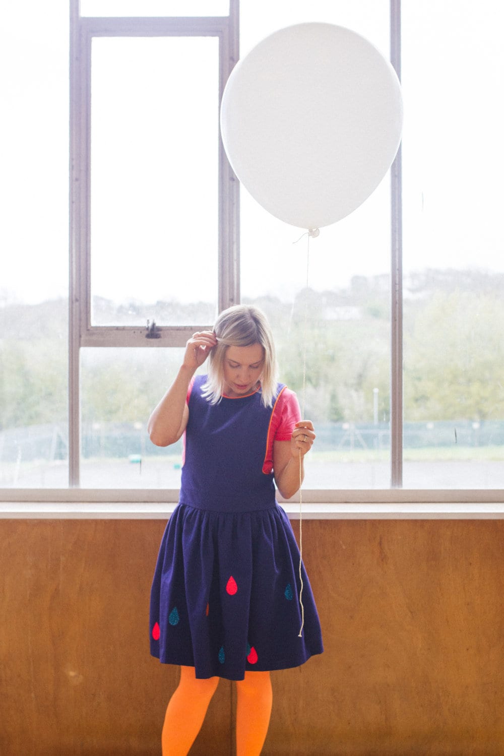Blue Dots Pinafore Dress