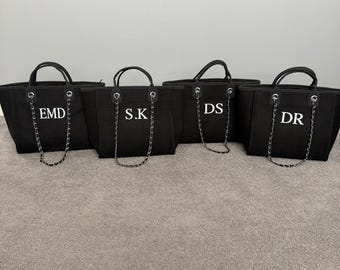 Personalised shoulder bag, initial tote bag, school bag, personalised tote bag,  personalised travel bag, birthday gift for her, work bag