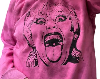 Amyl and the sniffers fan art hand printed on upcycled/ reworked sweatshirts tees you choose!