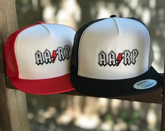 AA/RP ac/dc 50 ans club fait à la main camionneur snapback humour comédie anniversaire casquette de baseball