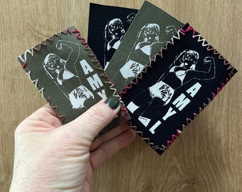 Amyl and the Sniffers fan art  handmade canvas patch iron on customized stitched or raw
