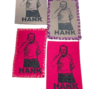 Bukowski Hank Charles fan art  handmade canvas iron on patch customized stitched or raw
