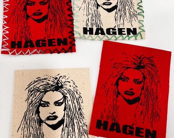 Nina Hagen punk new wave fan art handmade canvas patch iron on customized stitched/ raw two colors