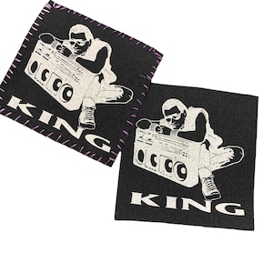 Last call! Deedee Ramone King Ramones fan art  handmade canvas iron on patch customized stitched or raw