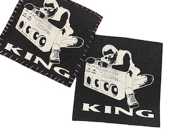 Last call! Deedee Ramone King Ramones fan art  handmade canvas iron on patch customized stitched or raw