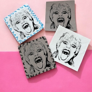 Parche de lona hecho a mano con diseño de fan art de Amyl and the Sniffers. Se puede planchar, personalizar con costura o sin coser.