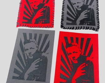 Joe Strummer The Clash fan art  handmade canvas iron on patch customized stitched or raw