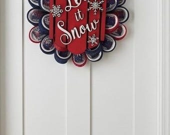 Let is Snow Rustic Winter Sled Wreath