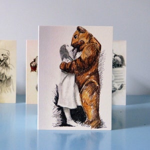 Me and Bear/ greeting card/ illustration / blank greeting card / bear/ handmade